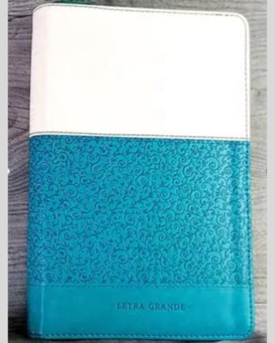 Biblia Rv60 Pu Turquesa Blanco  Cierre Canto Plateado